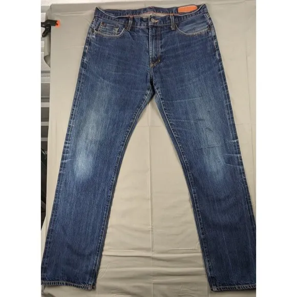JEAN SHOP Mens Denim Jeans (36x34) Selvedge Rocker Straight USA Vintage (0058)