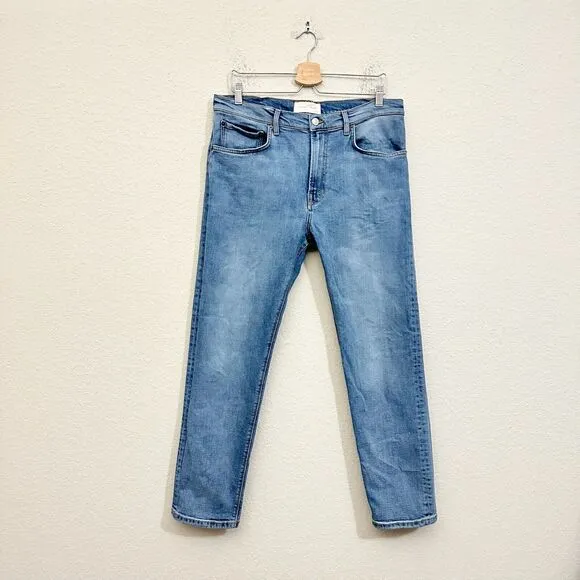 JEANERICA TM005 Jeans Blue Denim Light Vintage Straight Leg Cotton