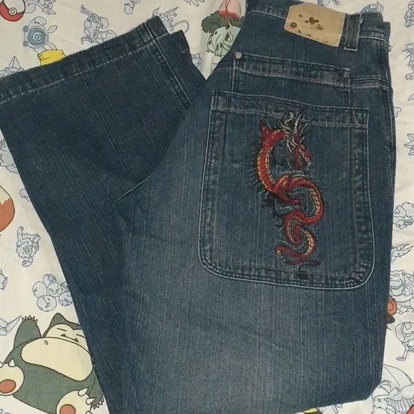 90s JNCO Black Denim Baggy Jeans Vintage