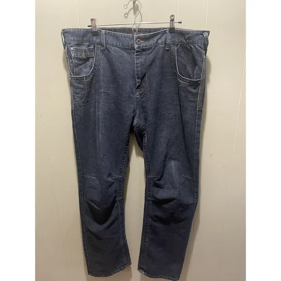 JNCO 85 Men's 40x32 Crown Brand Jeans Zip Pocket Straight Leg Dark Denim
