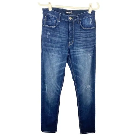 JNCO Mens 004 Slouchy Jeans Button Fly Dark Wash Baggy Straight Size 29 x 31