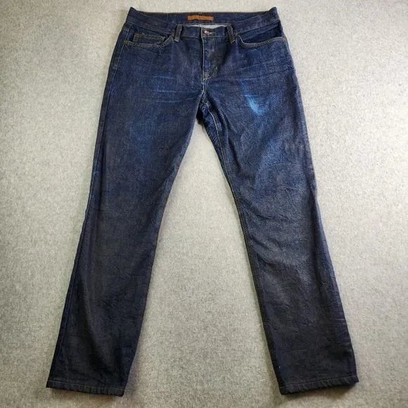 Joes Jeans Slim Fit Mens Size 33 Blue Dark Wash Shiny Straight Leg Stretch