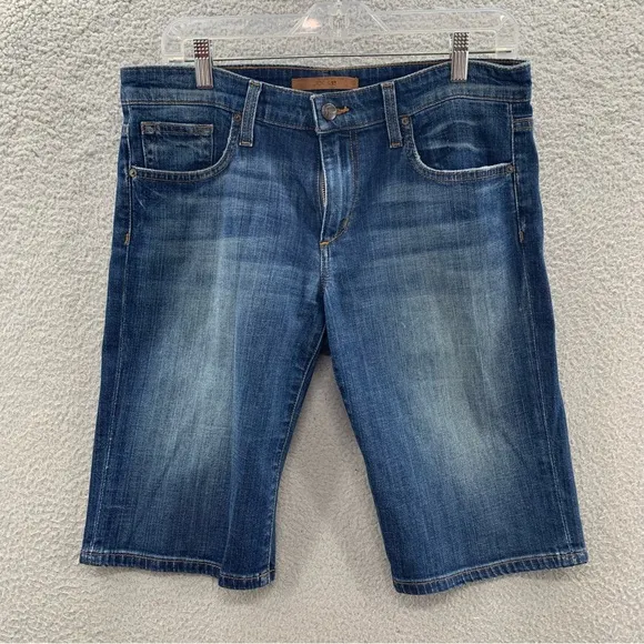 JOE'S Men Blue Medium Wash Denim The Rebel Relaxed Fit Jean Shorts Distressed 27