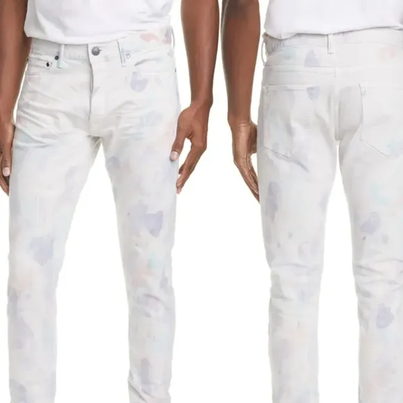 NEW JOHN ELLIOTT The Cast 2 Watercolor White Jeans