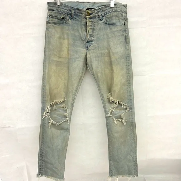 John Elliott season 7 jeans mens distressed SZ 29 distressed ripped hole light