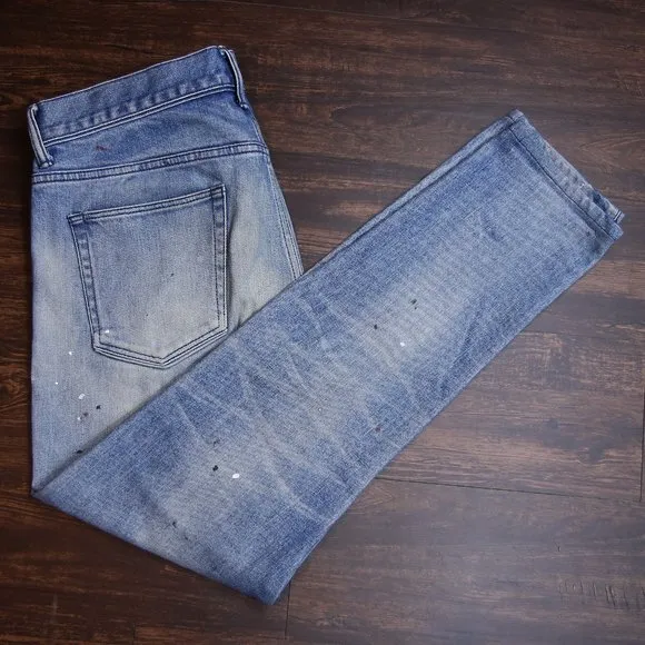 John Elliott The Cast 2 Paint Splatter Distressed Denim Jeans Japan Made Size 32