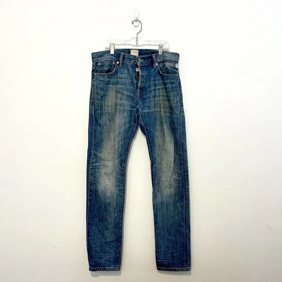John Elliott x GAP x GQ Blue Coast Selvedge Denim Jeans JE Slim Skinny Sz 30x32