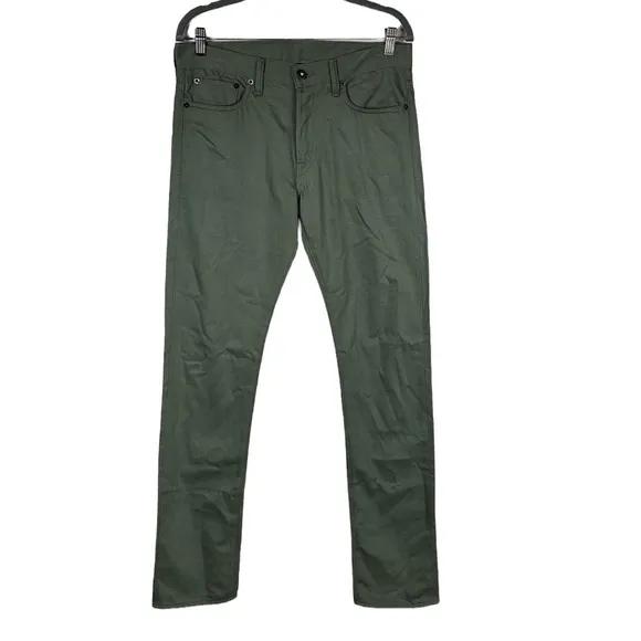 John Elliott and Co Jeans Mens Olive Green Khaki Denim Jeans Sz 30 x 34