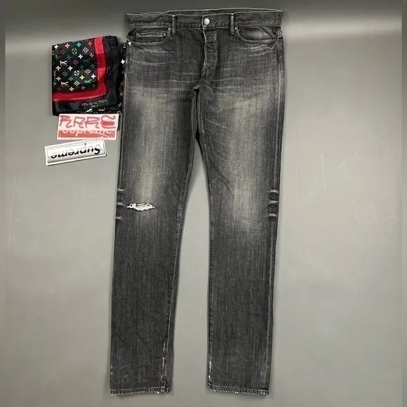 JOHN ELLIOT Jeans Luxury Designer Black Denim Made in Japan Japanese Streetwear