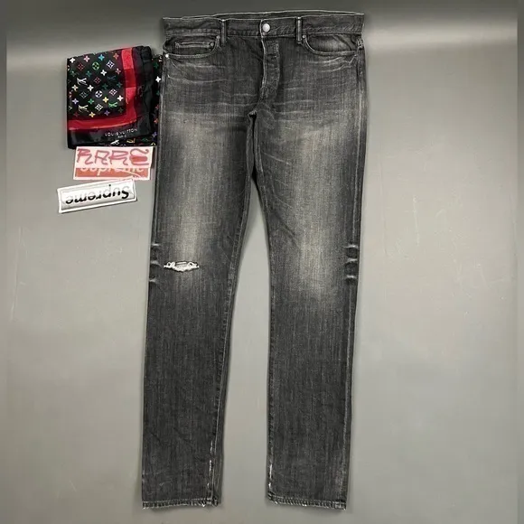 JOHN ELLIOT Jeans Luxury Designer Black Denim Made in Japan Japanese Streetwear