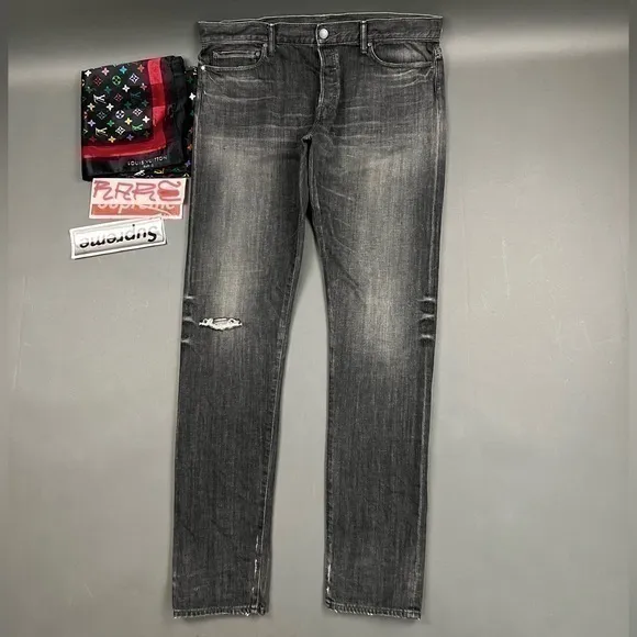 JOHN ELLIOT Jeans Luxury Designer Black Denim Made in Japan Japanese Streetwear