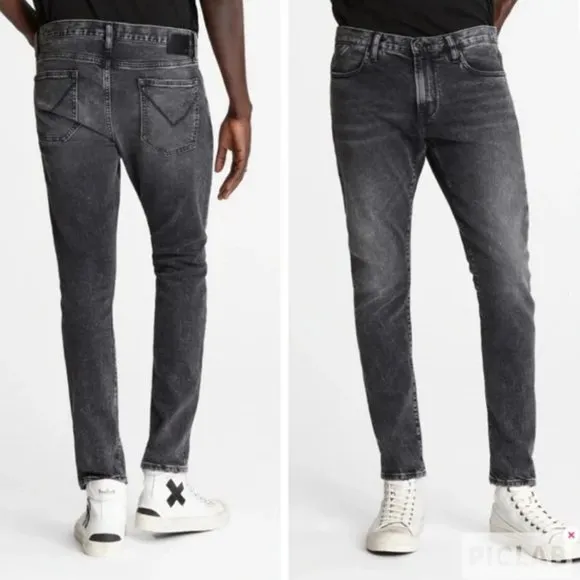 John Varvatos Matchstick Gray Black Skinny Jeans Sz 29