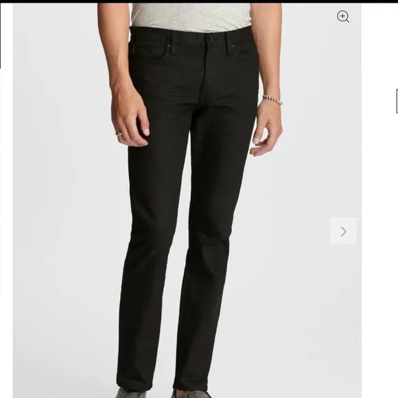 NWT John Varvatos Bowery Slim Straight Fit Jeans in Jet Black - 34x34
          
      NWT