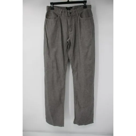 John Varvatos Mens 30 Authentic Linen rayon Jeans Straight Gray Lightweight
