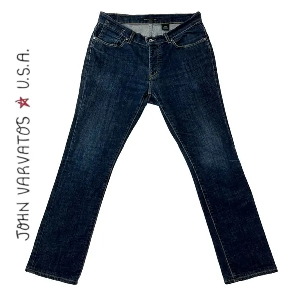 John Varvatos USA Bowery Jeans Dark Wash Button Fly Men’s 33 Waist x 29 Inseam