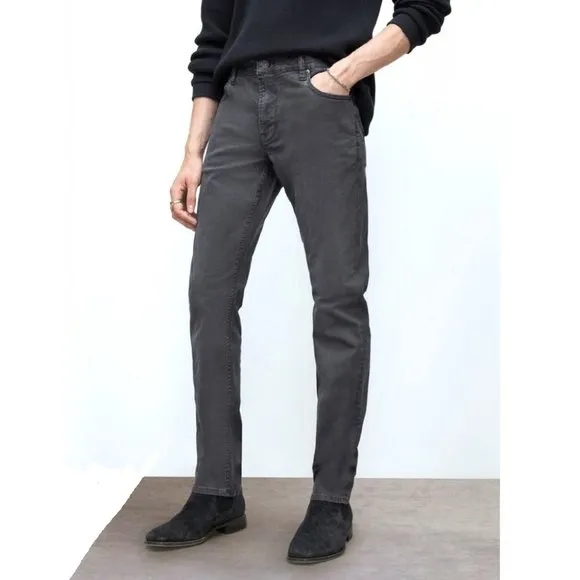 John Varvatos Men's J702 Slim Jeans Wilder Wash Garment Dyed Denim Dark Charcoal
          
      NWT
