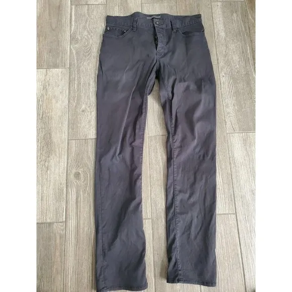 John Varvatos Classic Woodward Black Canvas Jeans In Size 32R. Slight colorfade