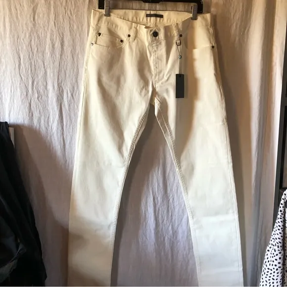 NWT John Varvatos China white denim jeans cotton 5 pocket zipper 33reg
          
      NWT