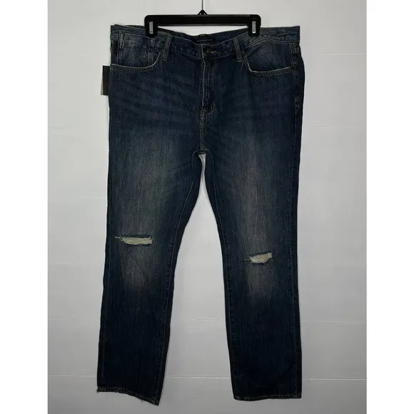 John Varvatos Bowery Jeans Slim Straight denim Distressed 100% Cotton 40 x 33
          
      NWT