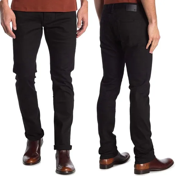John Varvatos Denim Black Wash Bowery Fit Slim Straight Jeans
