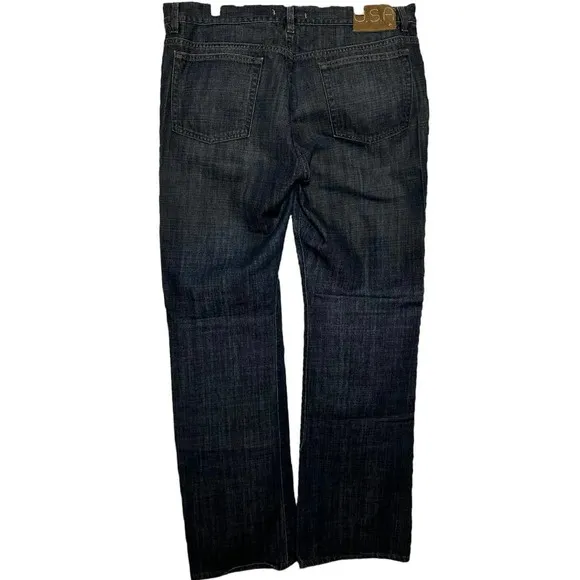 John Varvatos Bootcut Jeans Multi Hidden Button 100% Cotton Sanded Dark Wash 40"