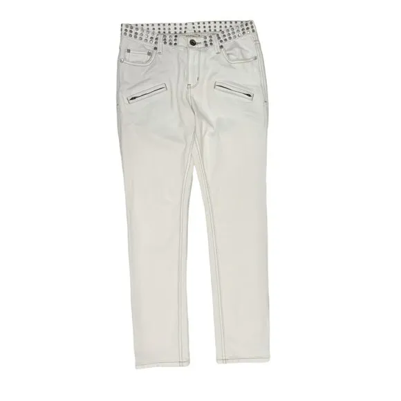 John Varvatos X Converse Men’s Chuck’s Skinny Leg Studded White Jeans 27x30”