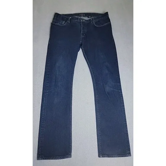 John Varvatos USA Jeans Mens 36 37x33 Straight Bowery Button Fly Cotton Dark