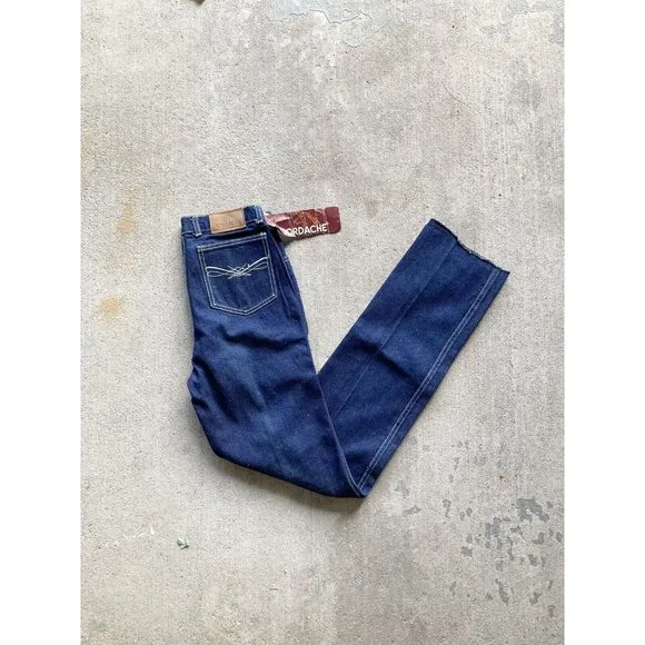 Men's NWT 80's JORDACHE Vintage Deadstock Dark Slim Straight Jeans, Size 28
          
      NWT