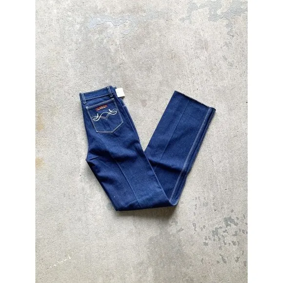 Men's NWPT 80's JORDACHE Vintage Deadstock Dark Slim Straight Jeans, Size 28