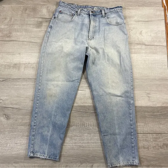 Vintage Original Jordache Distressed Light Wash Denim Jeans 38x32 Actual 36x30