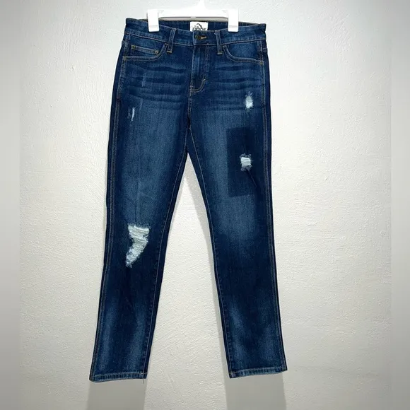 Jordache Vintage Distressed Straight Leg Jeans