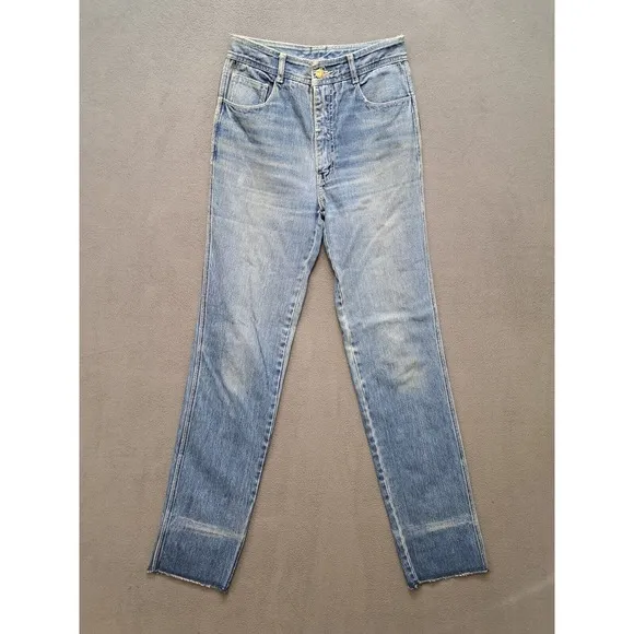 Vintage 80s Y2K Jordache Jeans Adult 28x34 (Tag 32) Blue Denim Raw Hem Mens