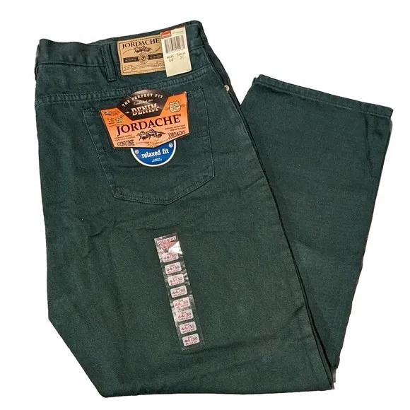 Vintage Hunter Green Jordache Relaxed Fit Denim Jeans Men's 44x30/29 NWT