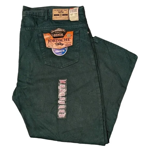 Vintage Hunter Green Jordache Relaxed Fit Denim Jeans Men's 46x32 (44x31) NWT
          
      NWT