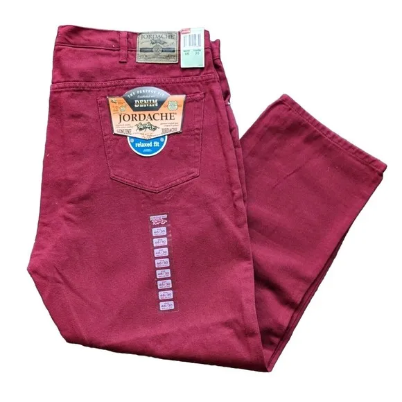 Vintage Dark Red Jordache Relaxed Fit Denim Jeans Men's 46x30/29 NWT Deadstock
          
      NWT