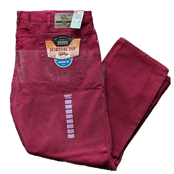 Vintage Dark Red Jordache Relaxed Fit Denim Jeans Men's 44x30/29 NWT Deadstock
          
      NWT