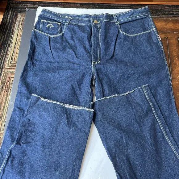 Vintage Jordache Jeans Mens 44X36‎ Dark Wash Blue Denim Horse Head Logo USA Made