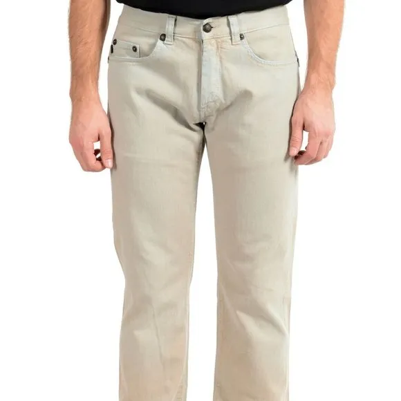 Just Cavalli Men's Stone Beige Straight Leg Jeans