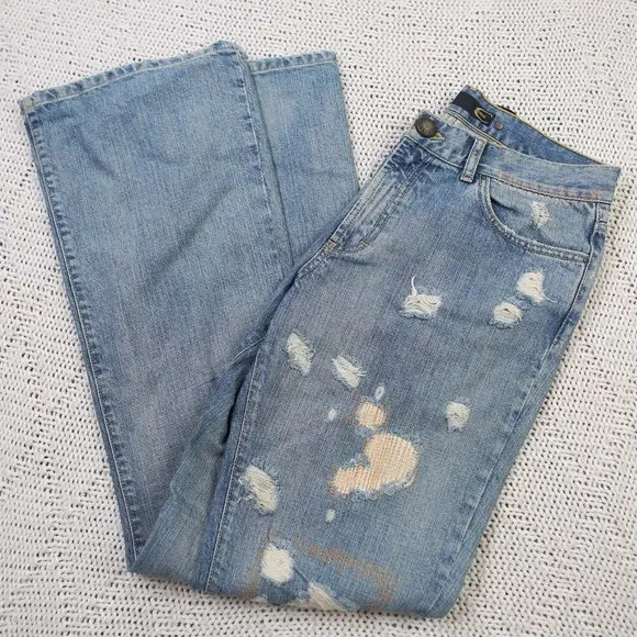 Just Cavalli Men's Ripped Blue Jeans 34x35