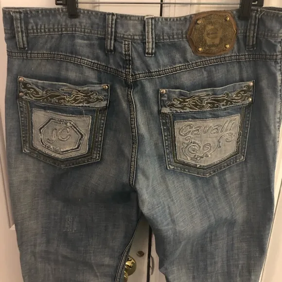 Just  Cavalli Distressed Mens  Light Wash Jeans Size 40 Italian