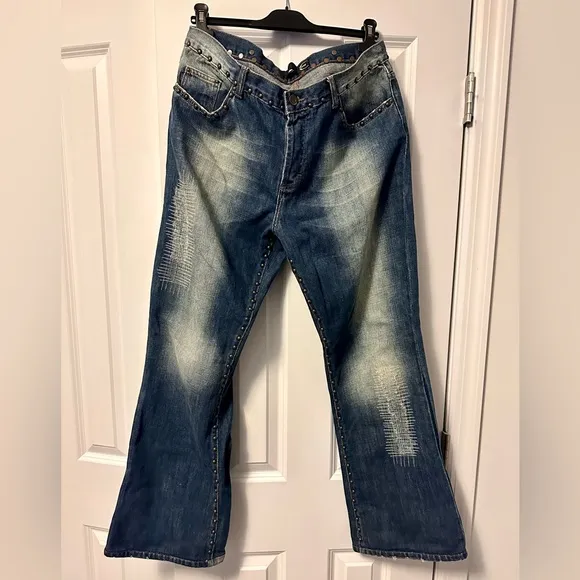 Vintage Cavalli Studded Flare Jeans