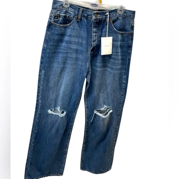 NEW!!! Kancan Blue Distressed faded & button fly unisex Jeans sz 11/29
              
      Boutique