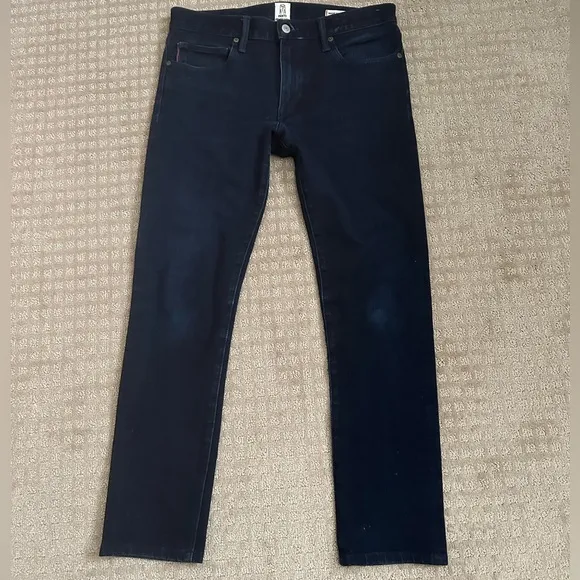 Heroshi Kato 10.5oz Black Indigo Raw Needle Skinny Fit Selvedge Jeans size 32