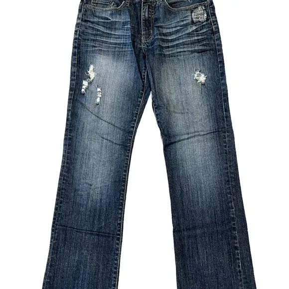 Kenneth Cole Dark Wash Faded Distressed Men’s Denim Jeans Size W 28” x L 30”