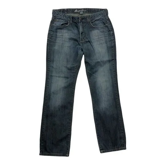Kenneth Cole Men Blasted Wash Straight Jeans 32/32
