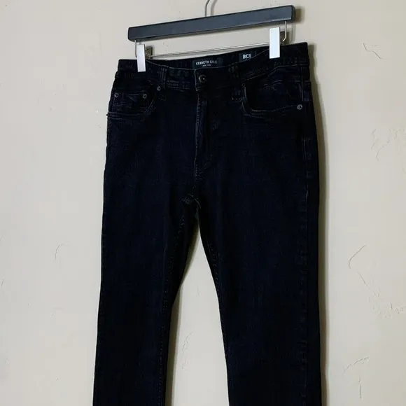 Kenneth Cole BCI Mens 32x30* Black Slim Fit Stretch Sustainable Denim *29 Inseam