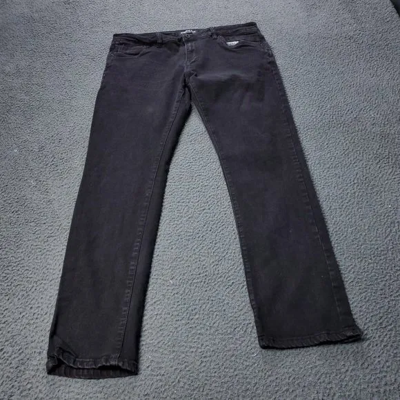 Kenneth Cole Slim Fit Jeans Cotton Denim Black Mens Size 36x31