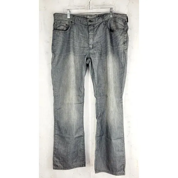 Kenneth Cole New York Distressed Denim Jeans Men's 38x32 Dark Wash Gray (40x32)