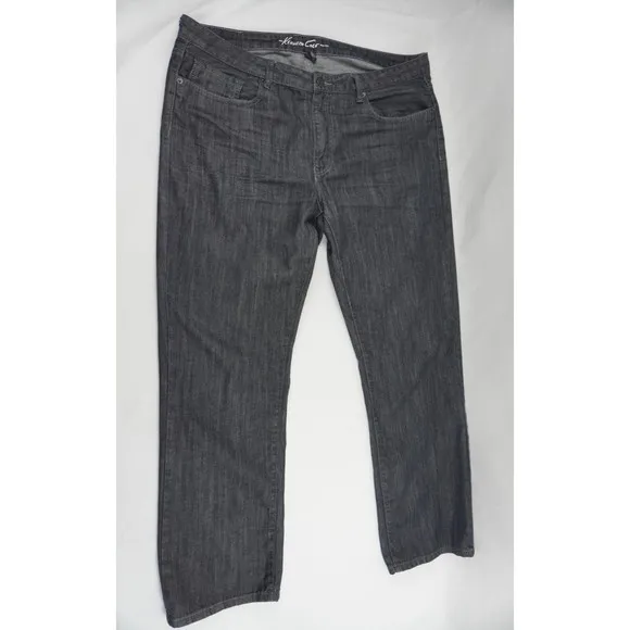 Kenneth Cole New York Men's Straight Leg Stretch Denim Jeans Size 36/30 Black