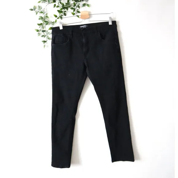 Kenneth Cole Men's Black Slim Fit 33 x 30